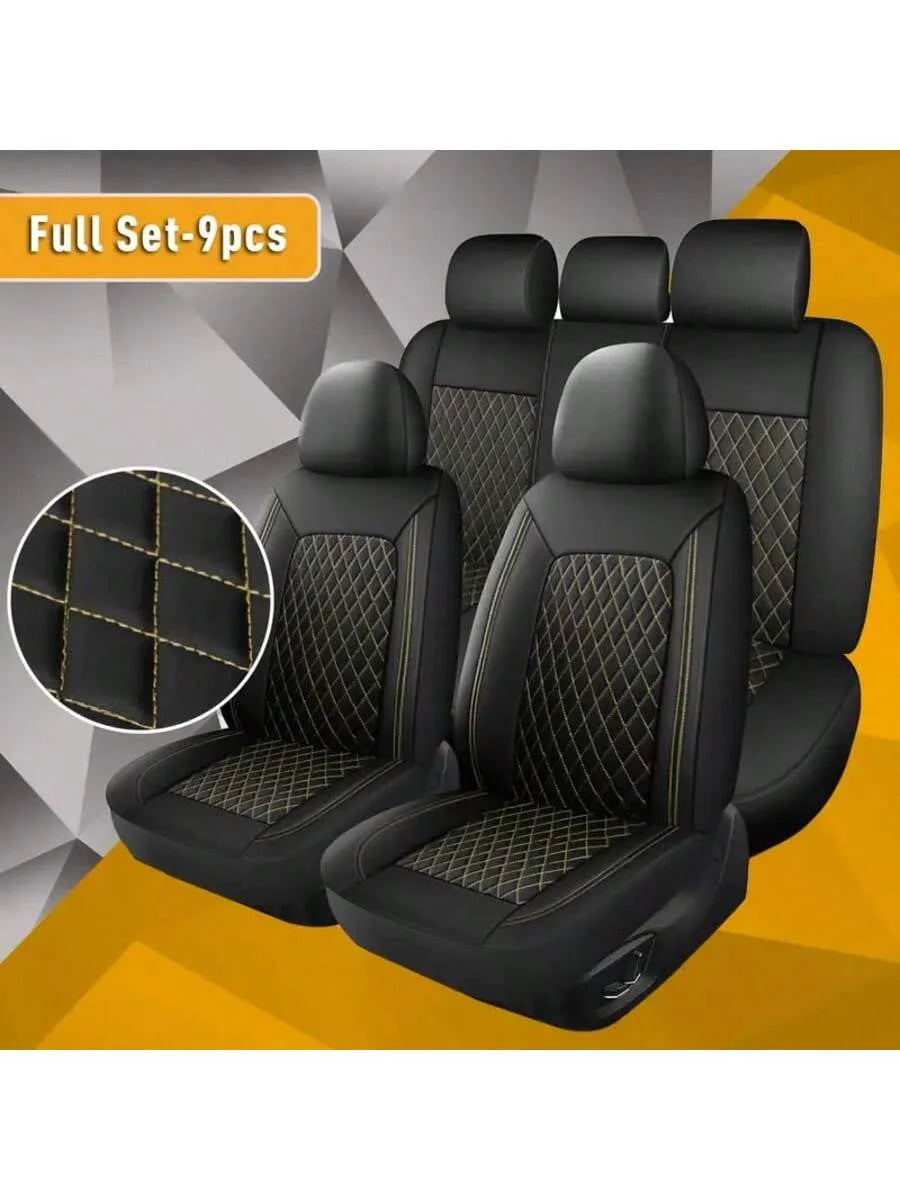 All-Season Quilted Faux Leather Car Seat Covers Universal Fit Most Cars Car Mobile World