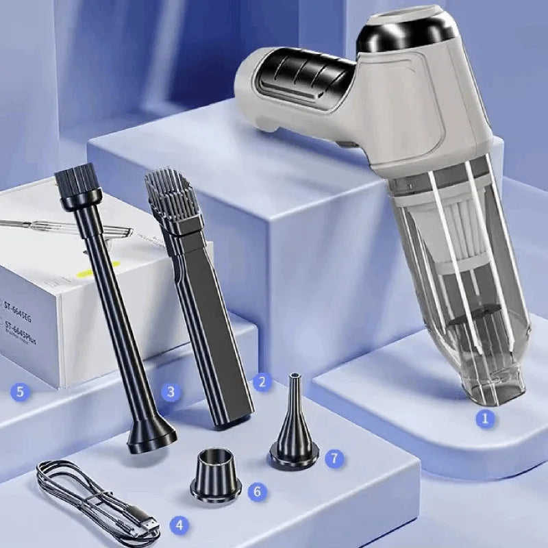 Car Vacuum Cleaner Strong Suction Cleaning Mini Machine Wireless Portable Handhled Blower Machine Air Duster for Home Appliances CM World