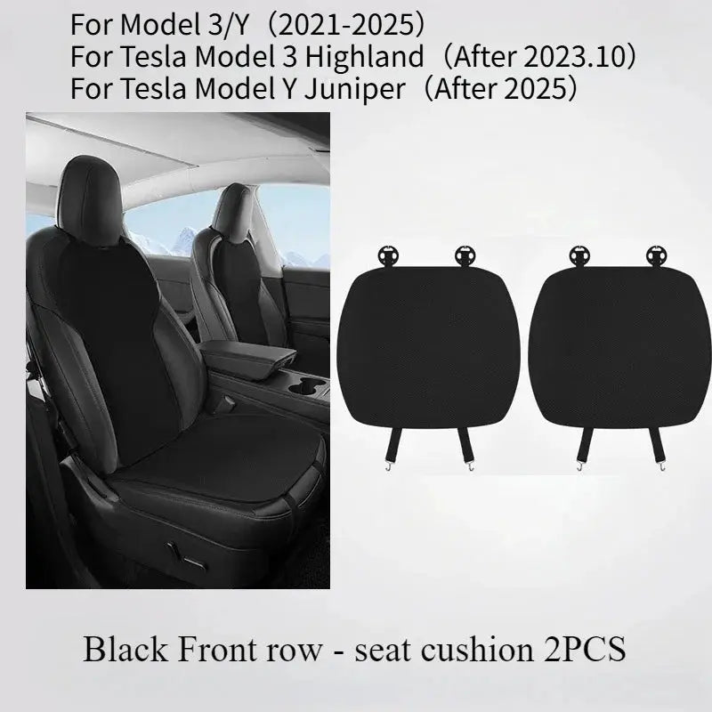 Ice Silk Seat Cushion for Tesla Model 3 Y Juniper 2025 Breathable Mat Seat Cover Cushion Replacement Pad Summer Car Accessories Car Mobile World