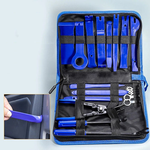 19Pcs Trim Removal Tool Set & Clip Plier Upholstery Remover Nylon Car Panel Removal Set with Portable Storage Bag CM World