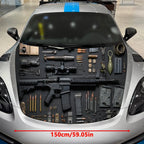Firearms Pattern PVC Car Hood Wraps, Self-Adhesive Waterproof Car Bonnet Decal Sticker, Car Decoration Protection Stickers for T