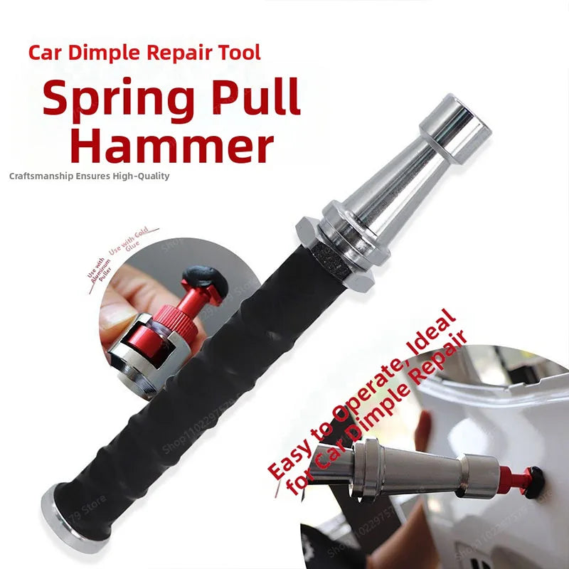 5-Piece Set Of Car Body Dent Repair Pull Hammer, Paint-Free Puller, Hail Pit Repair Tool, Built-In Spring Telescopic Pull Hammer
