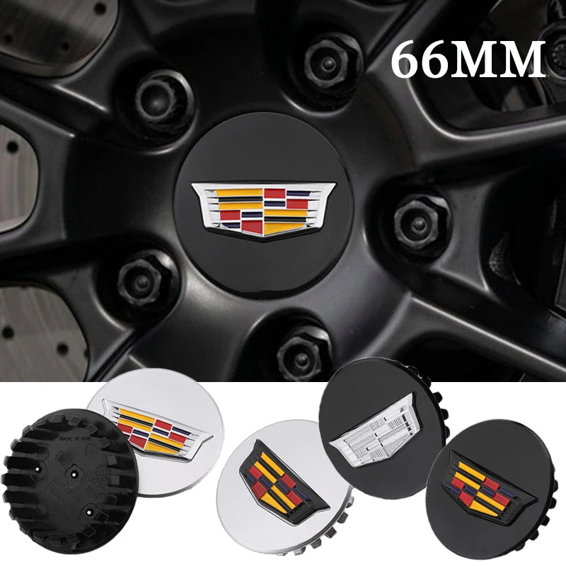 66mm 4pcs Wheel Center Hub Cover Caps Accessories for Cadillac Escalade XT5 XT6 CT5 CT6 XTS CT4 Auto Tire Emblem Car Styling CM World