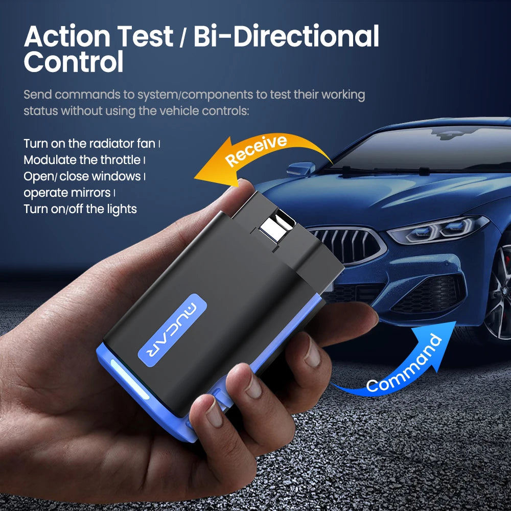 10-50pcs MUCAR DriverScan OBD2 Scanner Diagnostic Tool Full System Diagnosis 15 Reset Bi-directional Bluetooth Code Reader