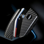 Car Key Protective Case Suitable for the New Bmw X1 X3 Carbon Fiber Pattern Key Cover 1 Series 3 Series 5 Series 8 Series 320Li Protective Case X5X6 Universal Cover CM World
