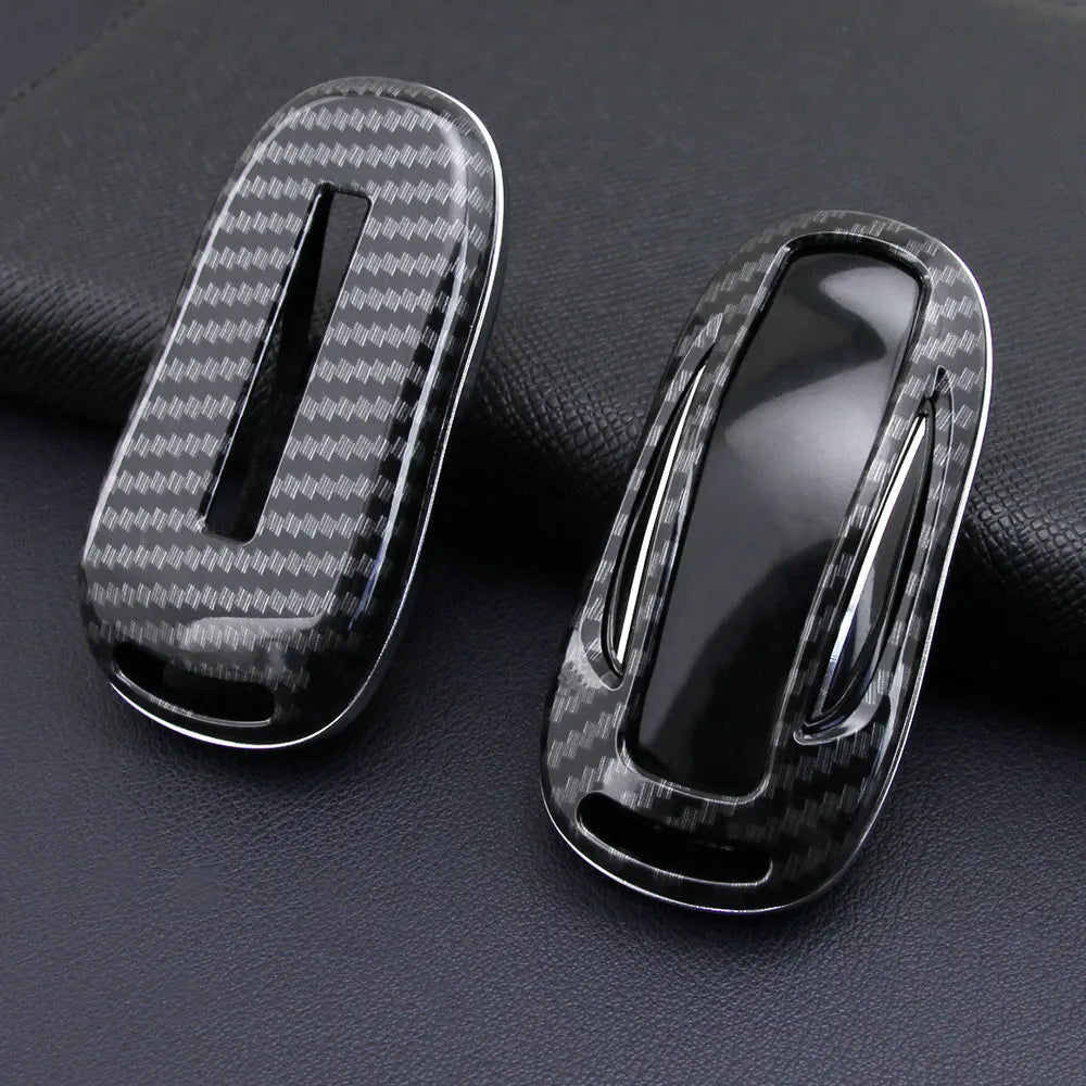 For Tesla Model X S Carbon Fiber Keychain Shell Car Remote Key Case Fob Cover 1PC CM World