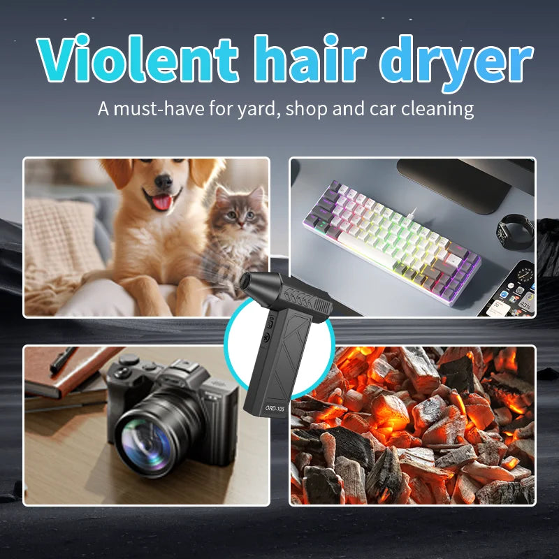 130000 RPM Electric Turbo Fan High-Speed Turbo Violent Fan Powerful Compressed Air Blower for Computer Keyboard Car Duster CM World