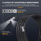 ANCEL AN302 Endoscope 6.5MM Two-Way Articulating Borescope Dual Camera HD Endoscope with 7 LED Lights Car Inspection Tools