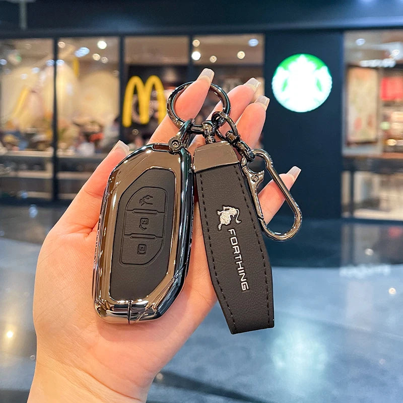 Car Key Case Bag Holder Key Protective Cover For Dongfeng Fengxing Forthing T5 EVO 2021 Keychain