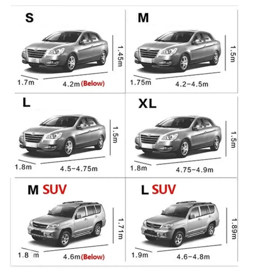 Universal Full Car Cover Portable Outdoor Waterproof UV Protection Anti-Scratch Resistant Car Clothing Auto Dust Cover Accessory CM World
