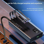 Lenovo 120W 50000mAh High Capacity Power Bank 4 in 1 Cables Super Fast Charging Power Bank Portable Charger For iPhone Samsung Car Mobile World