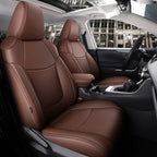 Custom Fit Car Seat Covers Accessories 5 Seat Full Set Middle Perforated Genuine Leather for Toyota RAV4 Corolla CHR Prius Camry CM World