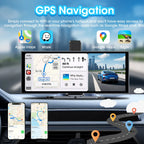 Develuck 11.26" ADAS Car DVR 4K Dash cam 350° Rotatable 2160P Front Camera Carplay Android Auto Registrar With Rotating Bracket