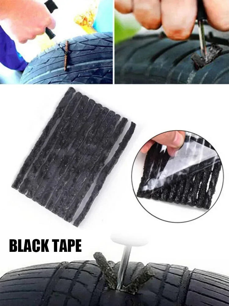 50Pcs Tire Repair Strips Tubeless Rubber Stiring Glue Seals for Car Motorcycle Tyre Puncture kit wicks worms Tools Accessories CM World