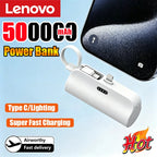 Lenovo 500000mAh Capsule Power Bank Large Capacity Super Fast Charging Powerbank Portable CCC External Battery For iPhone Huawei