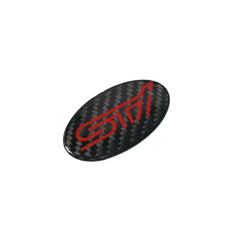 58x28mm Carbon Fiber Car Steering Wheel Logo Emblem Sticker for Subaru Forester Outback Impreza Legacy STI WRX BRZ Tribeca CM World