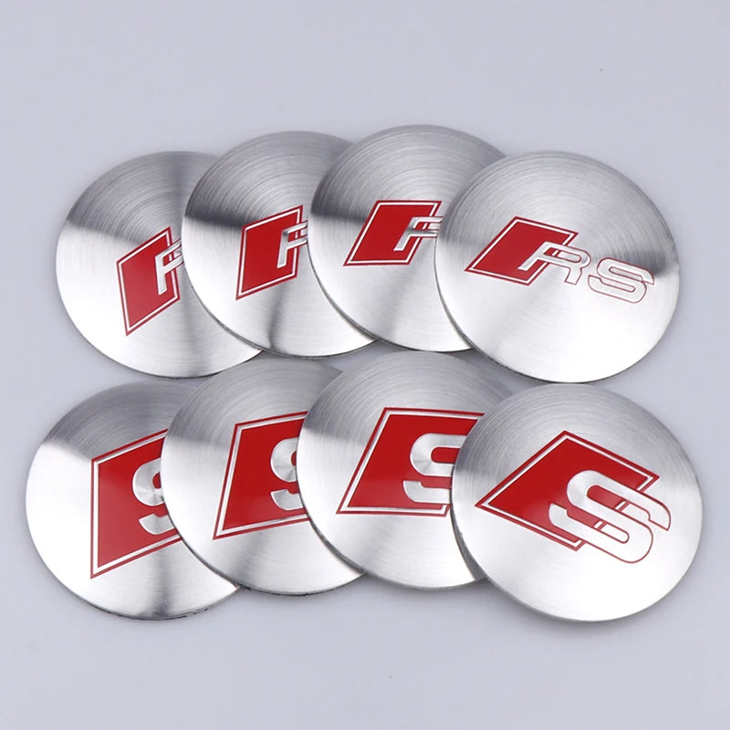 4pcs 56/60/63/65/68mm Wheel Hub Caps Sticker for Audi Sline A1 A2 A3 A4 A4L P 8V 8L RS RS3 RS4 RS5 RS6 S1 S2 S3 S4 S5 S6 S7 S8