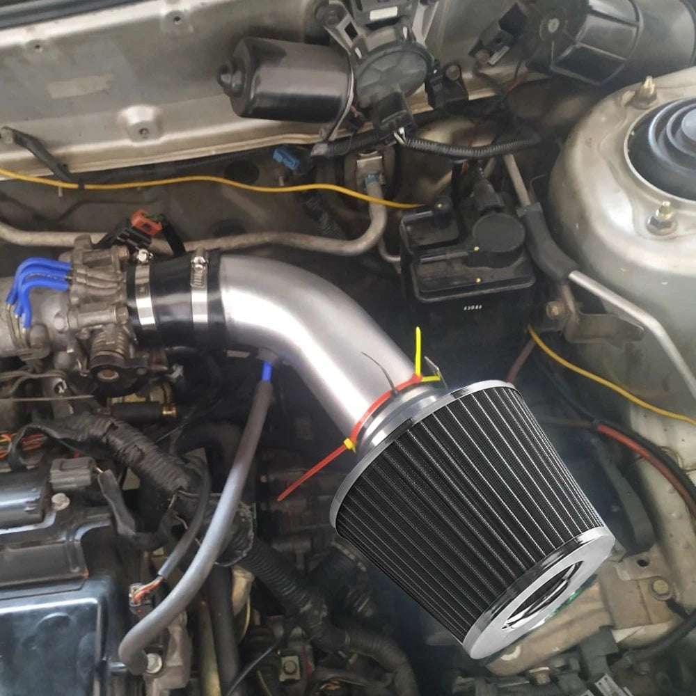 76MM 3 Inch High Flow Cold Air Intake Filter Universal Induction Kit Car Accessories Vehicles Air Filters Sport Power Mesh Cone CM World