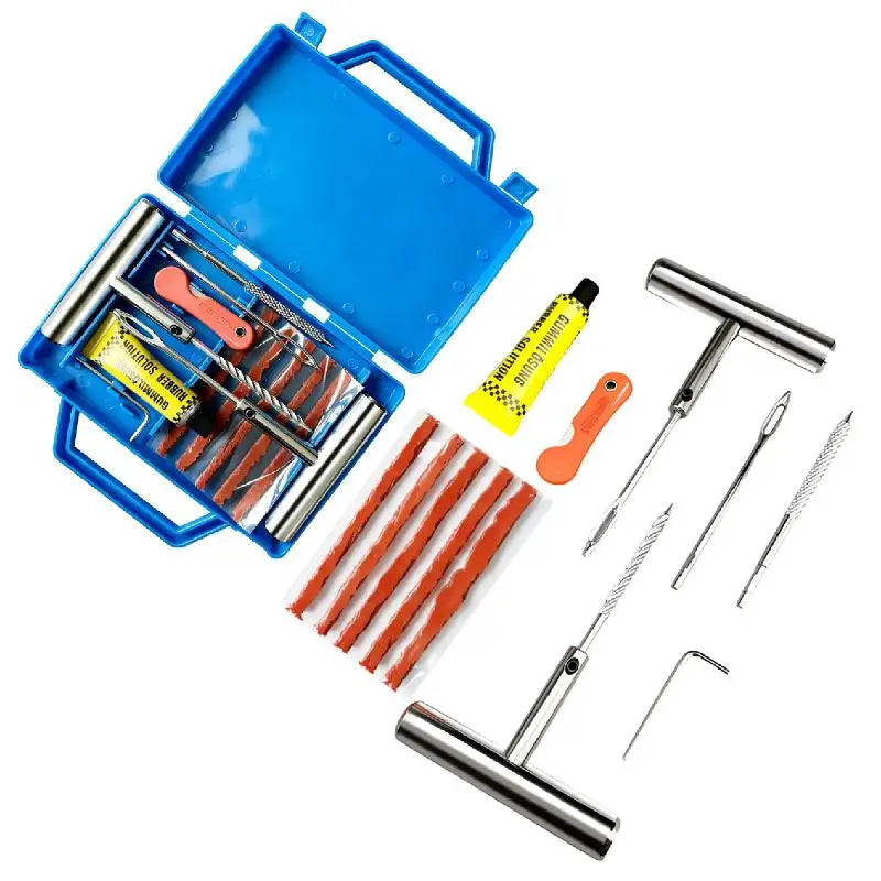 New Car Tire Repair Kit With Box Tire Puncture Emergency Repair Tools Car Motorcycle Bicycle Tyre Repairing Tool Set Easy To Use