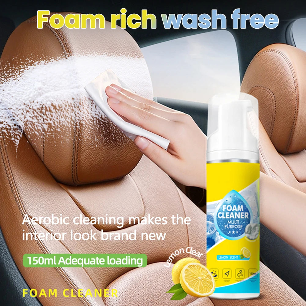 Automobile Cleaning Agent Polishing Cleaner Set Car Interior Foam Cleaner Kit for Car Leather Seats Dashboard  Windows Cleaning CM World