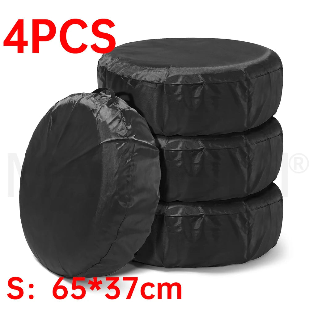 1/2/4PCS Car Auto Wheel Tire Cover Weatherproof Dust-Proof 4x4 Overland Vehicle Spare Tire Cover Case Bag Polyester CM World