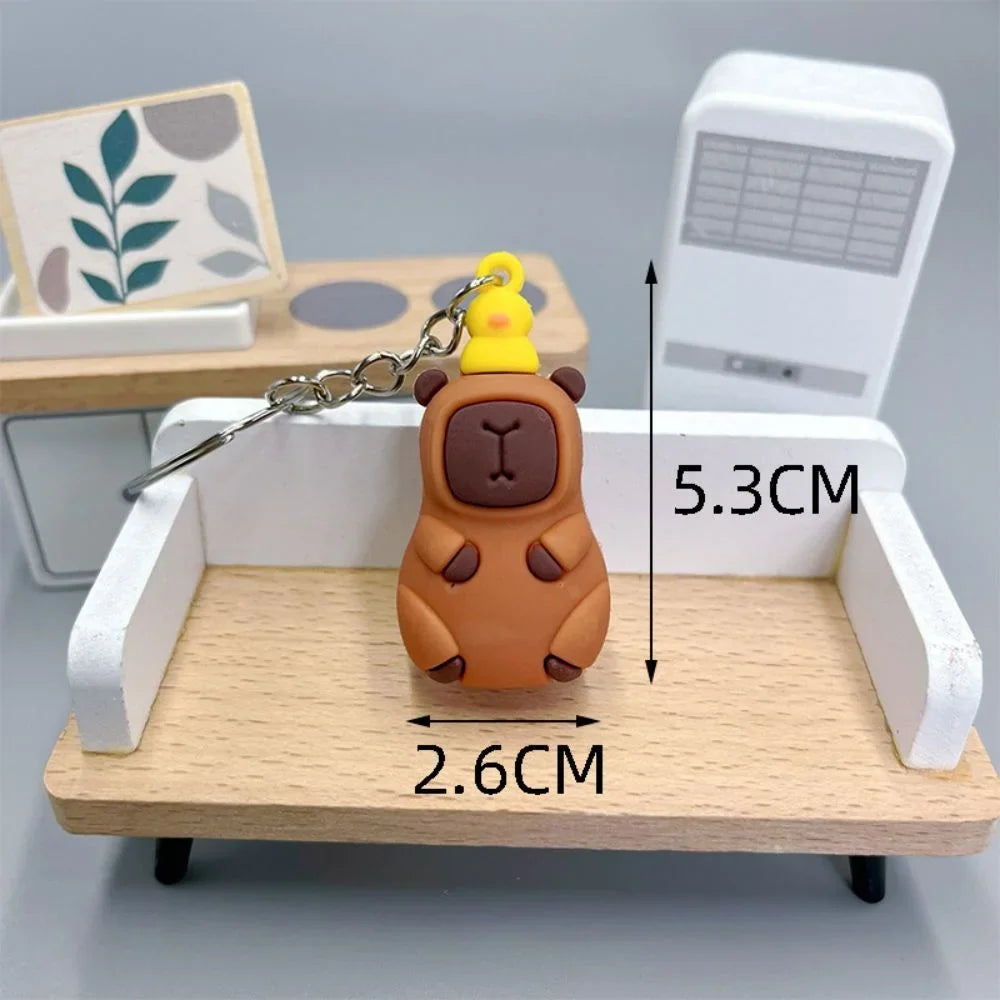 Creative Cute Capybara Keychains For Car Keychain Anime Cartoon Capibala Pendant  Women Doll Keyring Charm Holiday Gifts Jewelry CM World