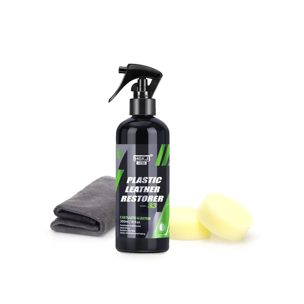 Car Plastic Leather Restorer Spray Polish Cleaner Coating Agent Back To Black More Gloss Car Cleaning Products S3