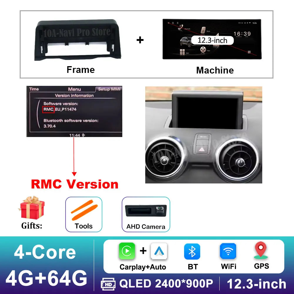 Car Video Multimedia player Stereo for Audi A1 2013 - 2018 Android 16 Wireless Carplay WiFi Auto Accessories GPS Navigation BT CM World
