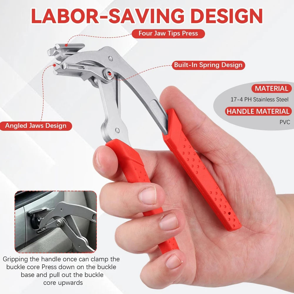 Car Clip Pliers Panel Clip Removal Pliers Spring Loaded Fastener Removal Tool for Removing Automotive Fasteners Clips Door Panel