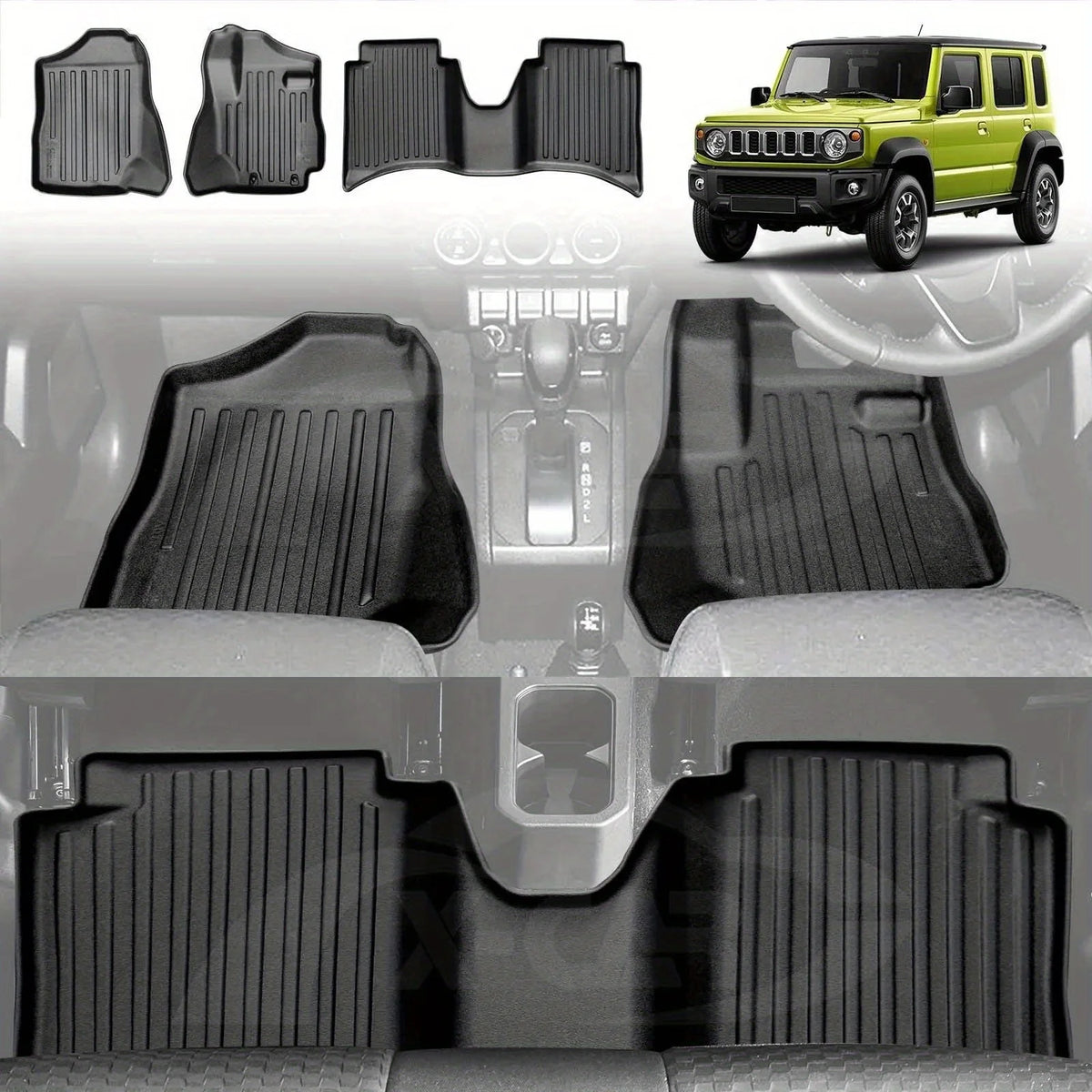 Easy to Clean, All-Weather Use - for Suzuki Jimny 5-Door Car Floor Mats Carpet Automatic Transmission 2024 2025 JB64 JB74