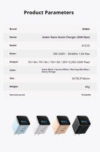 Anker Smart 45W Fast Charger Compatible with IPhone 17 Pro Max 16 Pro 15 14 Screen Display Mobile Phone Charging Head Car Mobile World