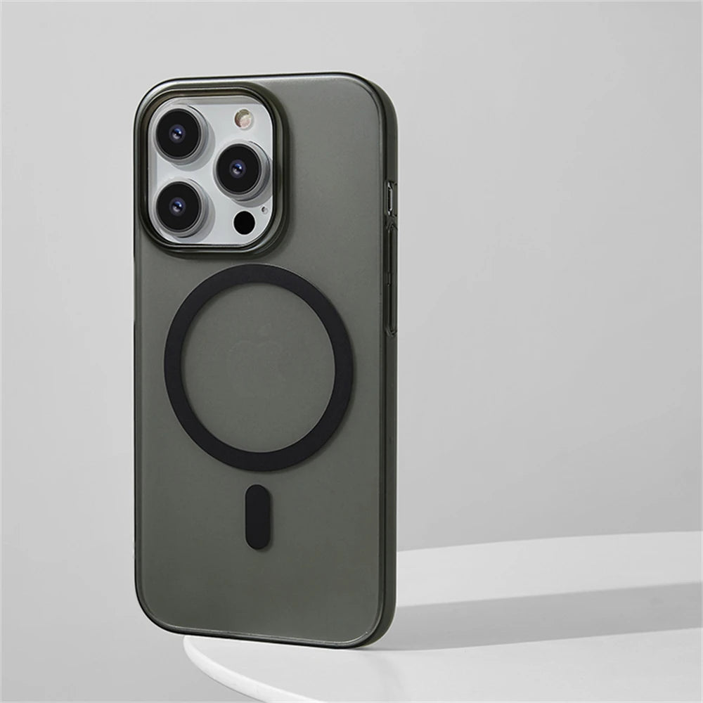 Ultra Thin Hard PC HD Transparent Magnetic Case For iPhone 17 Pro Max Air 16 15 14 13 12 For Magsafe Wireless Charge Clear Cover Car Mobile World