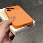 Fashion Liquid Silicone Water Ripple Pattern Big Window Phone Case For iPhone 17 16 15 Pro Max For Magsafe Magnetic Charge Cover Car Mobile World