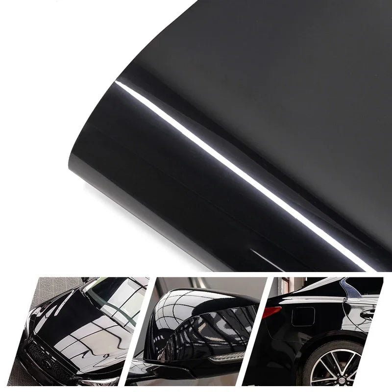 The 1.52mx16.5m full-body ultra-bright black PET packaging film is both heat-resistant and scratch-resistant
