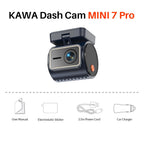 KAWA 4K Front Dash cam MINI 7 Pro,WiFi Car Camera with APP/Voice Control/WIFI6/GPS, AUTO Video Recorder,Dashcam,HDR,Dash camera Car Mobile World