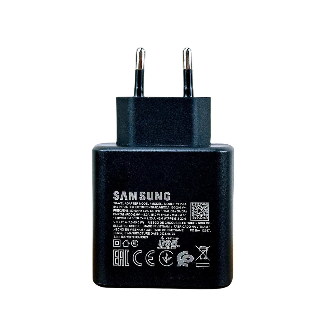 Original Samsung Charger 45W Super Fast Charge Type C Adapter For Galaxy S23 S24 Ultra S20 S22 S21+Z Fold 5 4 3 Flip 5 4 3 Phone Car Mobile World