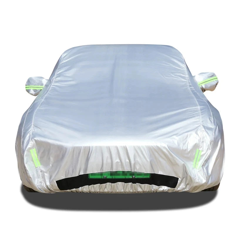 All Weather Car Cover for Tesla Model 3/Y with Ventilated Mesh Zipper Door Charge Port Opening Trunk Opening Storage Bag