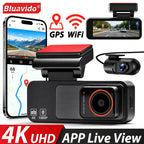 4K Dash Cam Built-in GPS WiFi Front and Rear Supercapacitor 24H Parking Monitor Dual Lens 3.2"IPS 2160P Car Driving Recorder DVR Car Mobile World