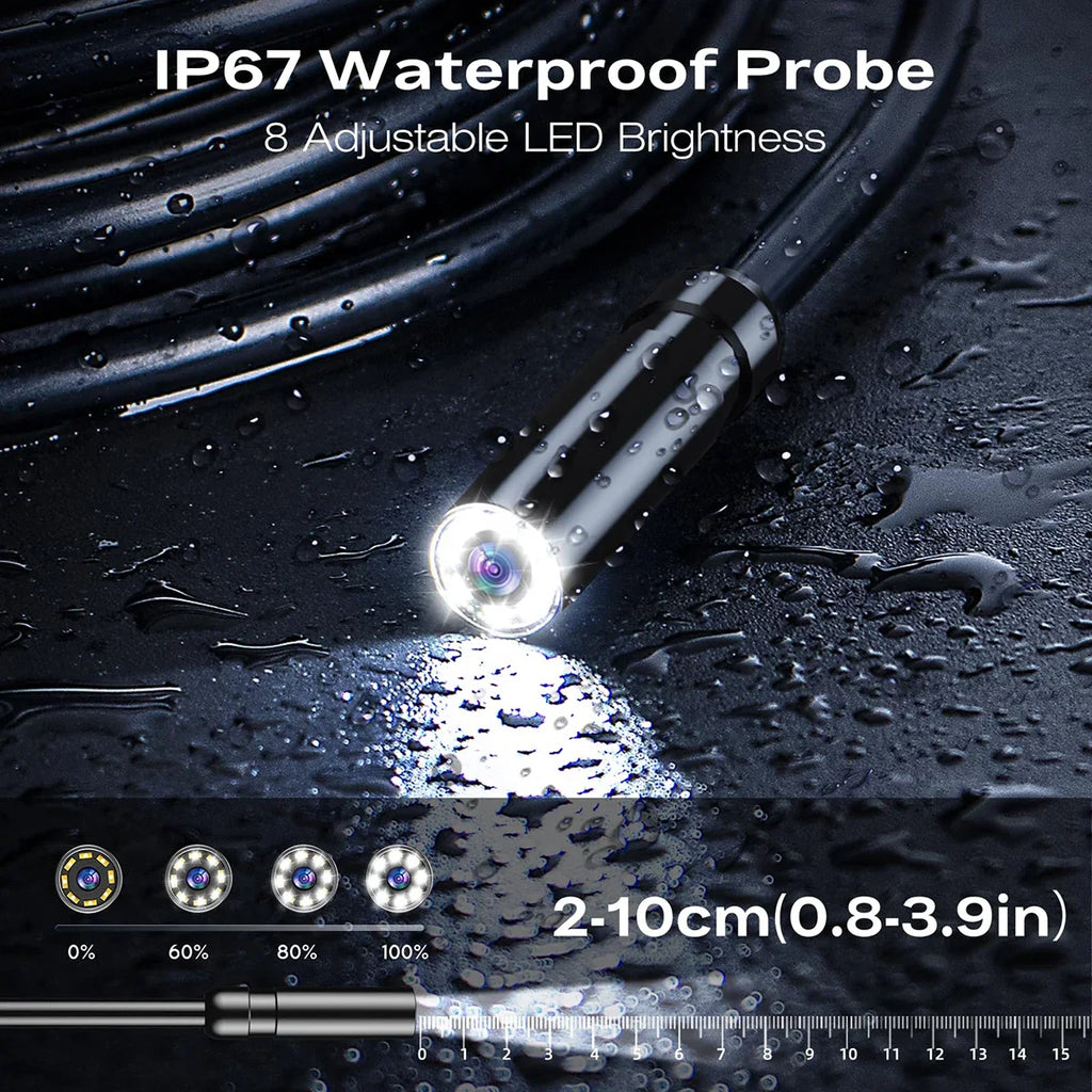 4.3 Inch Industrial Endoscope Camera 16.5TF Single Lens Pipe 1920P HD Inspection Borescope for Car Sewer Inspection Camera Tool CM World