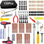 132Pcs Car Motorcycle Tire Repair Kit Puncture Plug Tools Tyre Puncture Emergency for Tire Strips Stirring Glue Repair Tool Kit