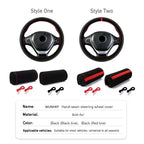 Steering Wheel Cover For Car Universal 38cm Braided Car Steering Wheel Protection Cover Suede Leather Anti Slip Car Accessories