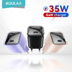 KUULAA 35W GaN Charger Type C USB C PD Fast Charging For iPhone 17 16 15 14 13 12 11 Pro Max For iPad Pro Air iPad Huwei Xiaomi Car Mobile World