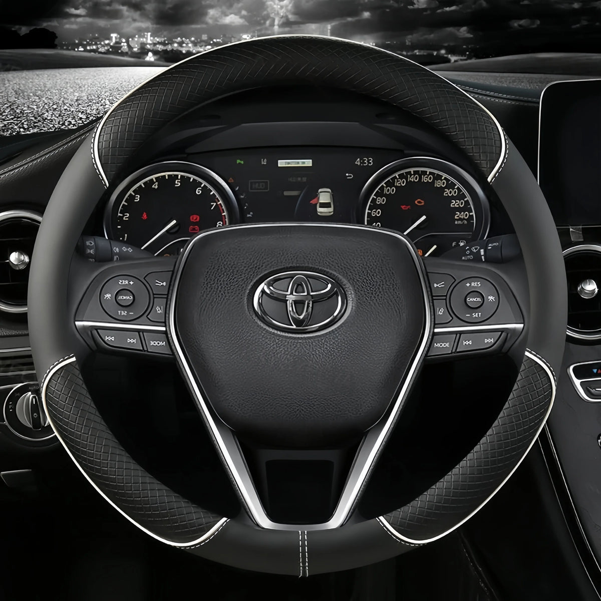 Car Steering Wheel Cover Leather 38cm For Toyota Corolla Fortuner Sequoia Auris Avensis YARIS Vios Celica 86 Rav4 4Runner C-HR