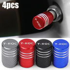 4pcs/set Car Wheel Tyre Valve Stem Auto Tire Cover For Volkswagen VW T-ROC Emblem Lavida Arteon Vento SR36 Exterior Accessories