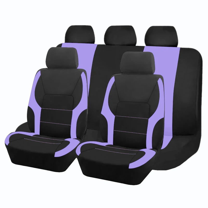 AUTO PLUS Sports Universal Polyester Car Seat Cover Set Fit Most Car Plain Fabric Bicolor Stylish Car Accessories Seat Protector CM World