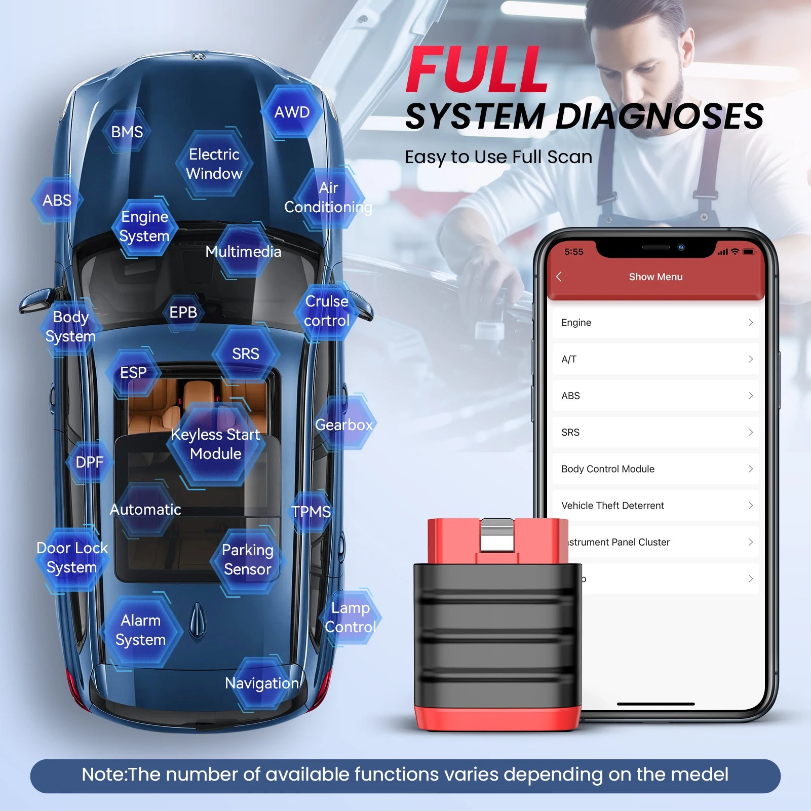 THINKCAR THINKDIAG MINI OBD2 Scanner Diagnostic Tool OE Full System Car Scanner for iOS Android Fault Code Reader Free Update CM World