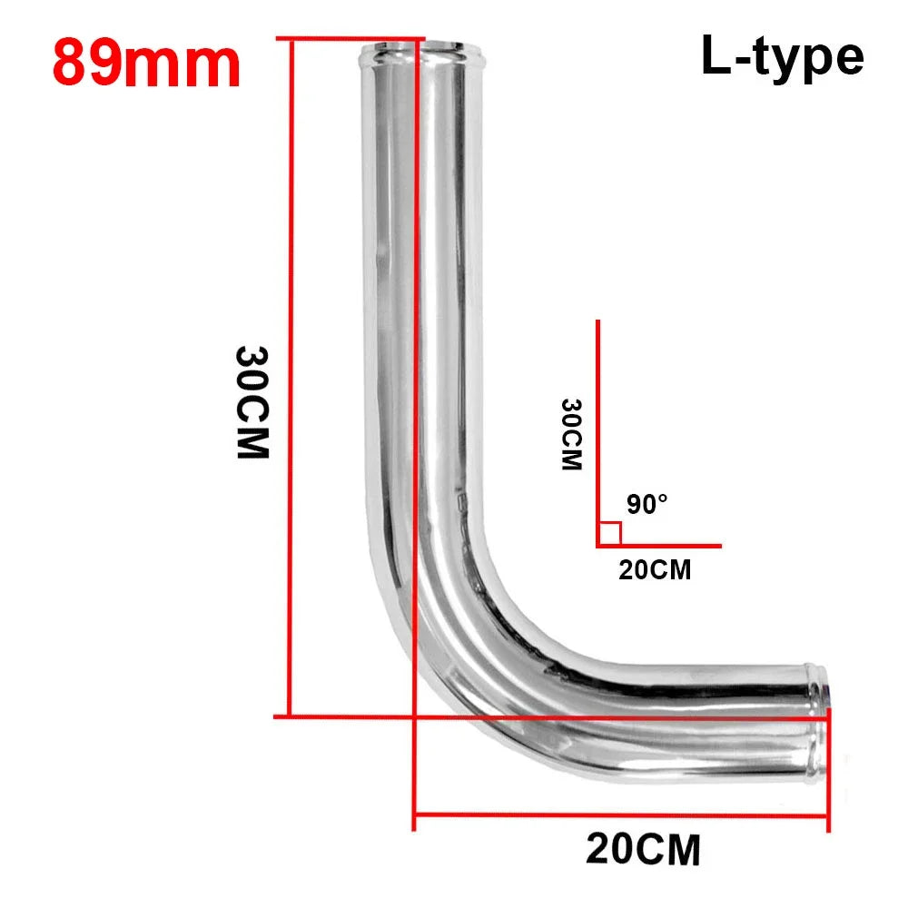 Universal L S Type Aluminum Tube 76mm 89mm 3inch 3.5inch Cold Air Intake Pipe for Racing Car Turbo High Flow 0/45/90/180 Degrees CM World
