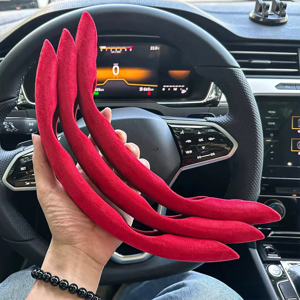 2025 Winter NEW Car Steering Wheel Cover Gearshift Handbrake Cover Protector Decoration Warm Super Thick Plush Auto Accessories CM World