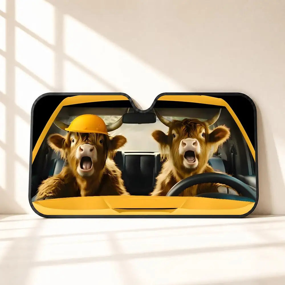 rhino cute Sun Visor Sun Visor Car Windshield Sunshade UV Protection Reflective Foldable Heat Insulation Cover