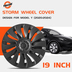 4PCS For Tesla Model Y 2020-2024 19 Inch Storm Style Wheel Cover Car Replacement Automobile Hub Cap Full Rim Car Accessorie
